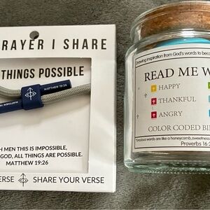 Inspirational Bracelet and Prayer Jar Set
